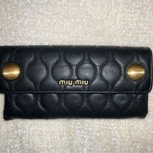 Mui Mui Black Quilted Wallet AUTHENTIC